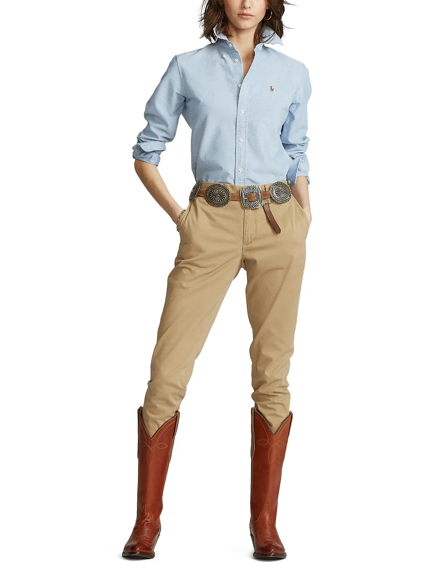 POLO RALPH LAUREN | Bluse Slim Fit HARPER | blau